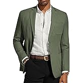 PJ PAUL JONES Men's Blazer Jacket Cotton Linen Sports Coats Regular Fit Two Buttons Herringbone Suit Jackets