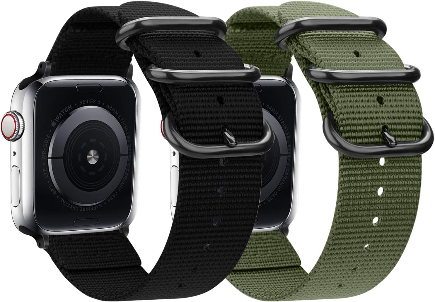nylon Band Compatible with Apple Watch Band 44mm 42mm 40mm 38mm, Lightweight Breathable Woven Nylon Sport Wrist Strap with Metal Buckle Compatible 5/4/3/2/1