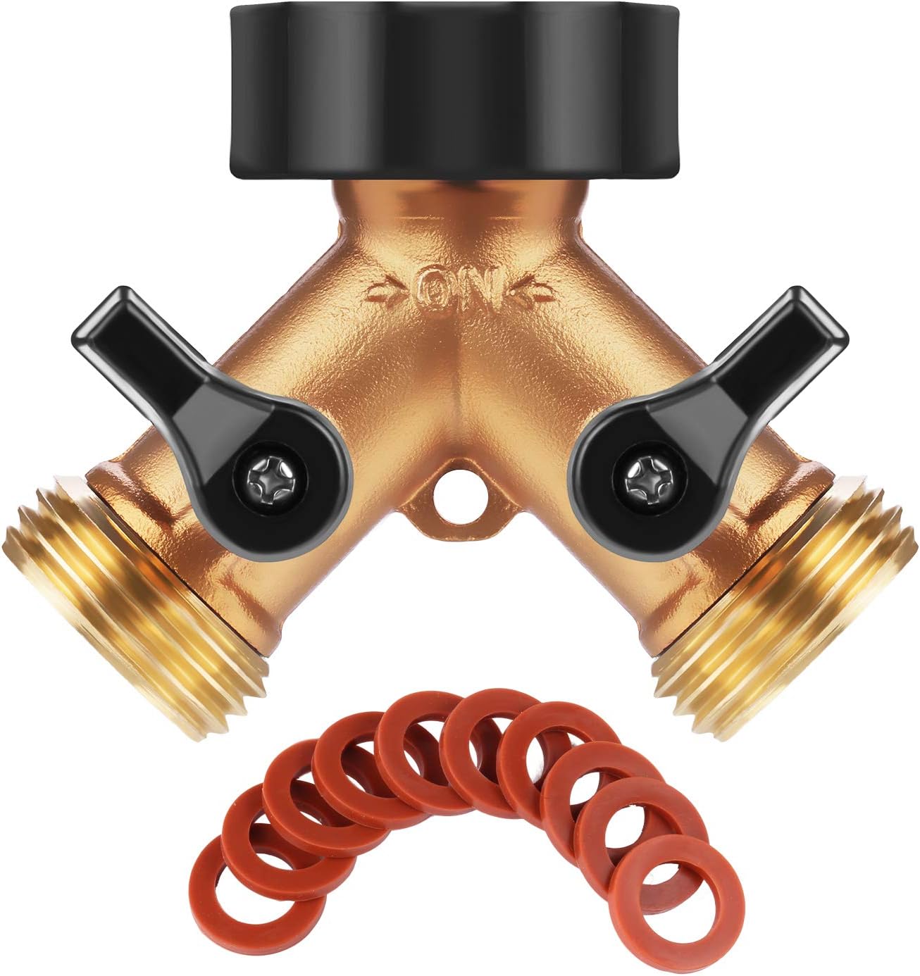 madeking water hose splitter 2 way heavy duty , brass 2 way