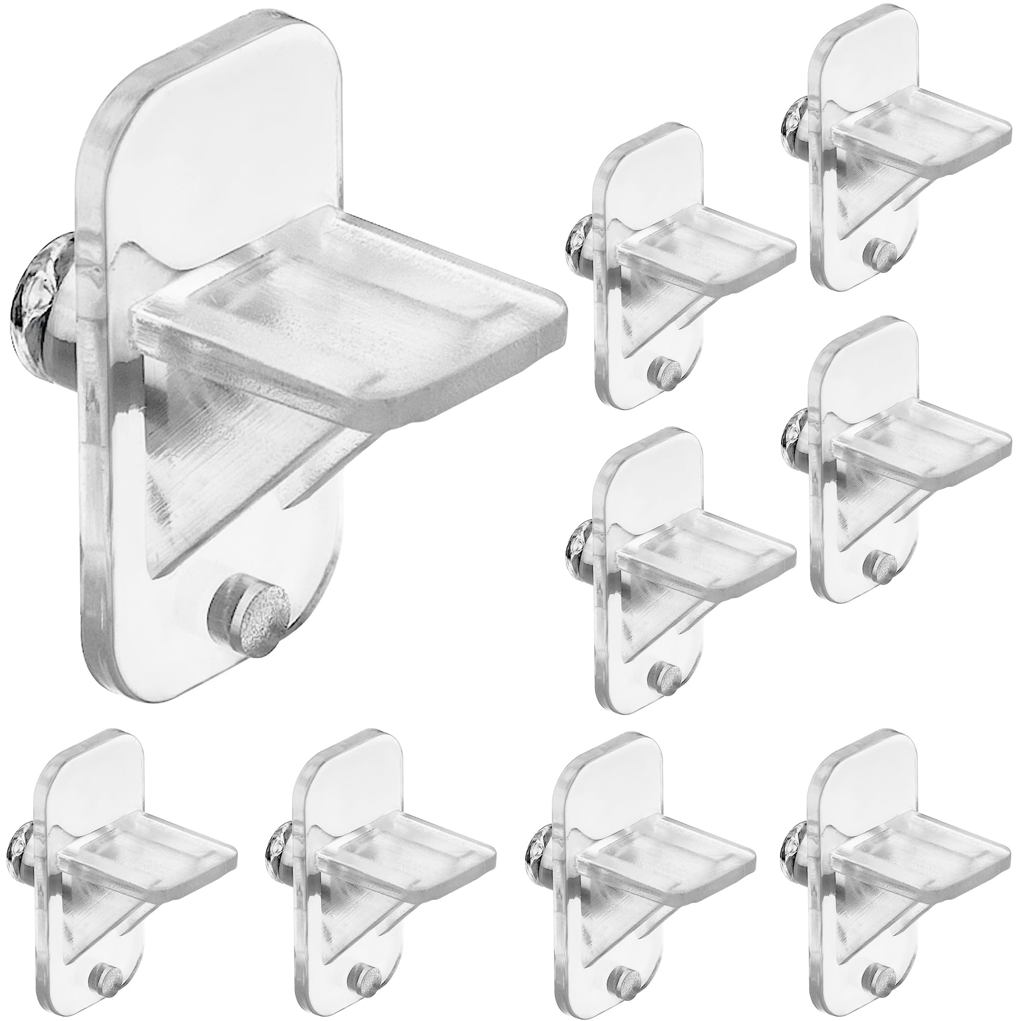 Photo 1 of Nkiy Quen 10 Pcs Shelf Holders Pegs-1/4 Inch Clear Plastic Cabinet Shelf Clips-Furniture Support Pin for Kitchen Cabinet Wood Shelving Shelf Bookcase Pegs Replacement