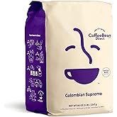 Coffee Bean Direct Colombian Supremo, Whole Bean, 5lb Bag | Light Roast, Single Origin Arabica Coffee Beans