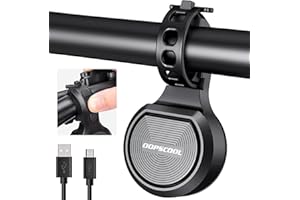 OOPSCOOL Bike Horn Adjustable 80-130DB, Electric Bicycle Bell USB Rechargeable, Waterproof Bicycle Accessories for Adults Mountain Bike Bells Whistle