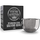Viking Revolution Shaving Soap Bowl Stainless Steel - Shave Bowl for Shave Cream & Soap- Double Layer, Unbreakable Shaving Bo