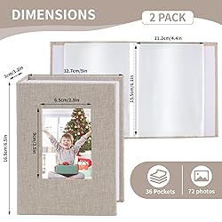 vivinin 2 Pack Photo Album 4x6, Linen Cover Photo
