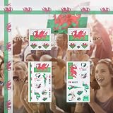 AhfuLife Welsh Flag Tattoos 24 Sheets St. David's Day Party Decor view 2