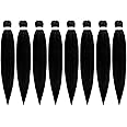 DIFUNEE Pre-stretched Braiding Hair - 24 Inch 8 Packs Jet Black Long Braiding Hair For Twist or Box Braids, Yaki Texture Hot Water Setting Synthetic Braiding Hair Extensions (24 Inch, #1-8P)