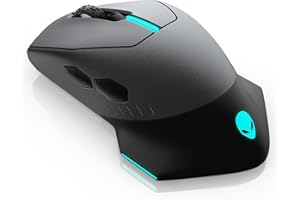 Alienware Wired/Wireless Gaming Mouse AW610M - 16000 DPI Optical Sensor, 350 Hour Rechargeable Battery, 7 Buttons, 3-ZONE 16.8m AlienFX RGB Lighting, Ergonomic - Dark Side of the Moon