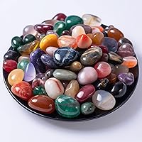 SigMntun Polished Stone Set - 72 pcs Tumbled Stones and Crystals Bulk for Healing, Reiki, Meditation, Witchcraft and Home Dec