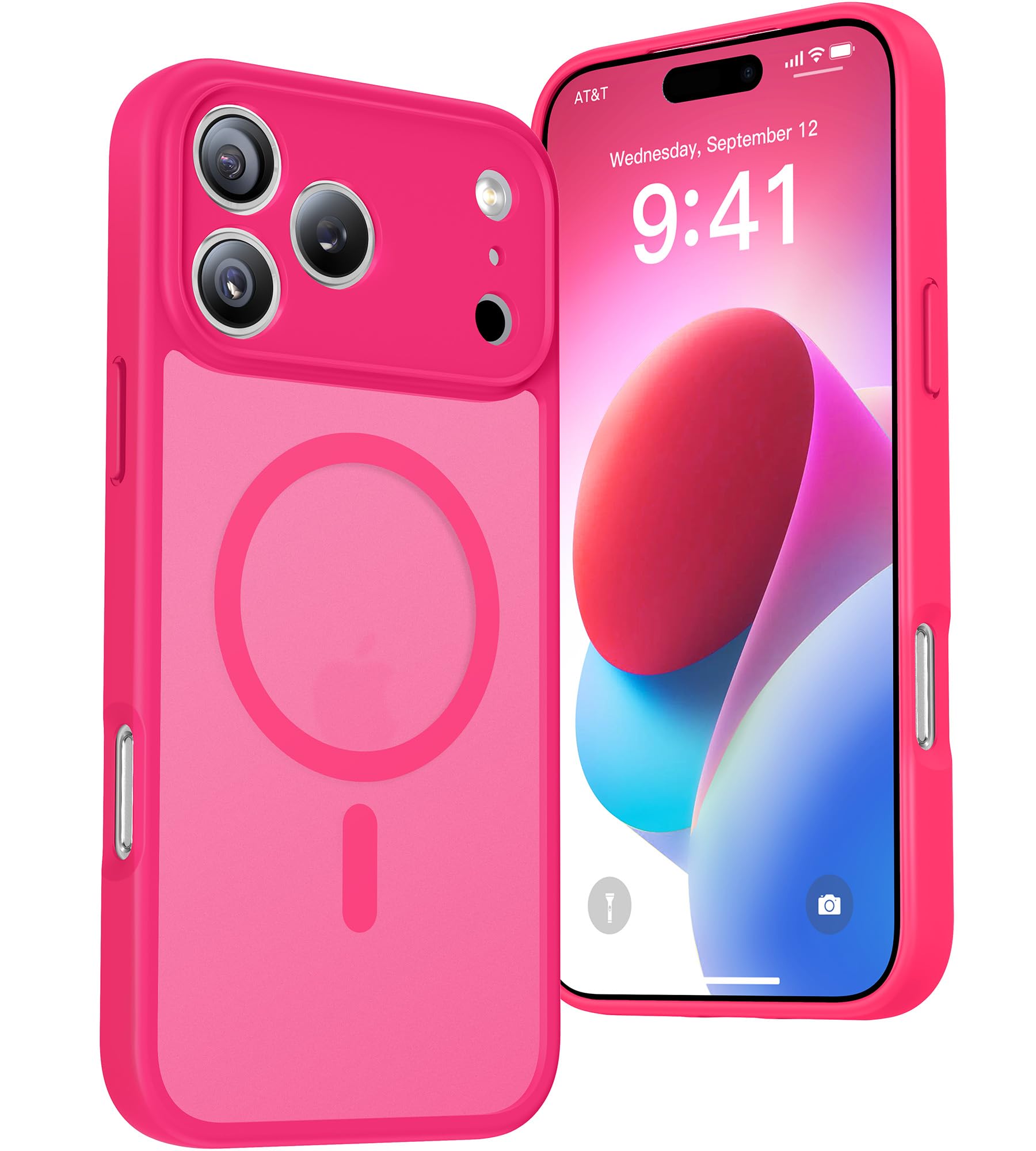 Photo 1 of MZHGXKI Magnetic for iPhone 17 Pro Max Case, Full Camera Protection, Compatible with MagSafe, Military-Grade Shockproof, Anti-Slip, Matte Slim Cover for i Phone 17 Pro Max Phone Case 6.9", Hotpink