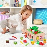 KMTJT Wooden Montessori Farm Harvest Shape Sorting Toy for Toddlers 1-3 view 8
