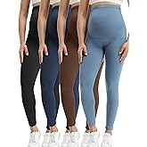 Buttergene 4 Pack Women's Creamlush Maternity Leggings Maternity Yoga Pants Pregnancy Leggings Maternity Clothes