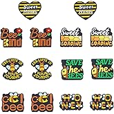 WEWAYSMILE 14Pcs 3D Bee Silicone Beads Luminous Bee Focal Beads for Kaychain Making Animal Silicone Focal Bead for Pens Bracelets Necklace DIY Crafts Jewelry Making