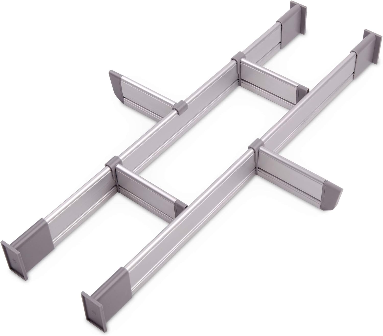 Adjustable Drawer Organiser 6 (Aluminium, M (45.5 cm 50 cm)) Amazon