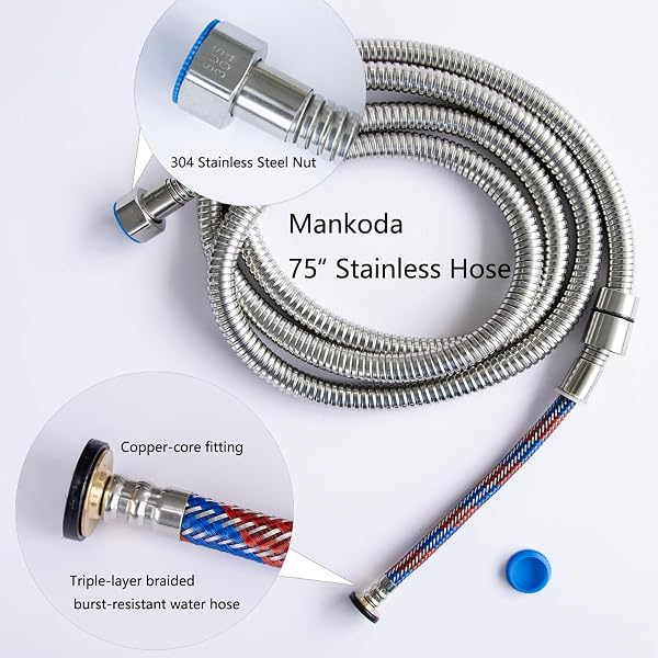 FILTERED SHOWER HEAD WITH HANDHELD, 12 REPLACEMENT FILTERS FOR HARD WATER & CHLORINE REMOVAL, 75″ HIGH PRESSURE ANTI-BURST HOSE, POWER WASH FOR DEEP CLEANING & ONE-BUTTON PAUSE SWITCH FOR KIDS & PETS