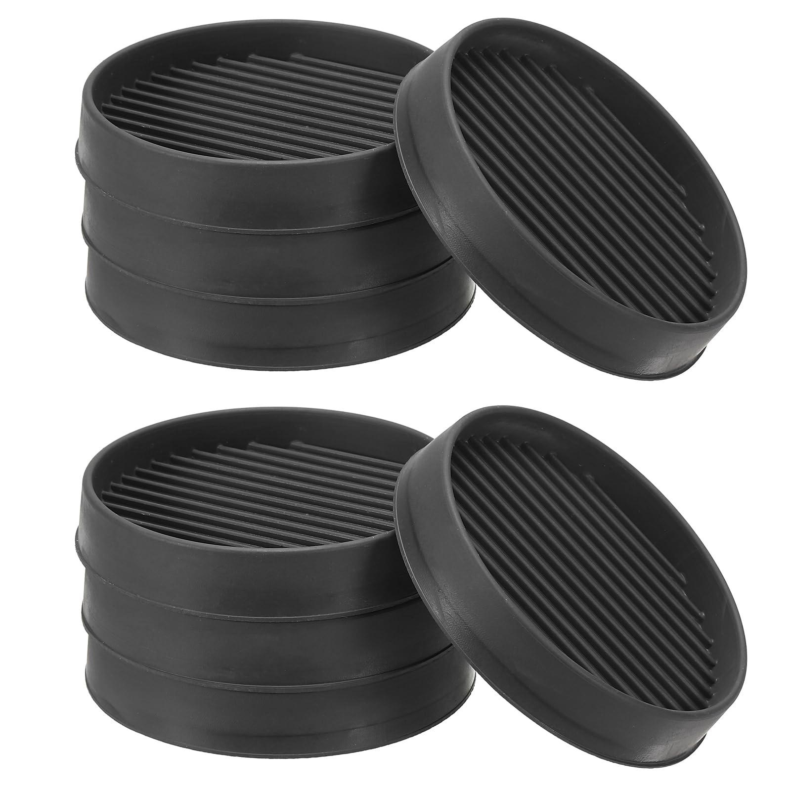 PATIKIL 3" Round Rubber Furniture Pads, 8 Pack Non Slip Caster Cups Anti Skid Floor Protectors for Furniture Feet Bed Couch Chair Table Stopper, Black