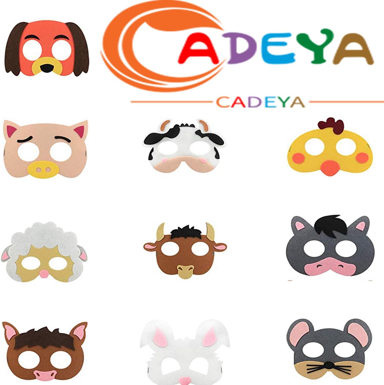 Farm Animal,10 pcs Animal Masks Party,Barnyard Farm Animal Party, Animal Felt Masks for Petting,Zoo Farmhouse Theme Birthday Party Masks Kids,Animal Mask Party Supplies