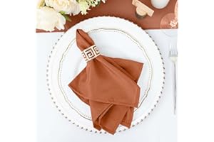 EFAVORMART.COM Efavormart Pack of 100 Terracotta Premium 17" x 17" Washable Polyester Napkins Great for Wedding Party Restaurant Dinner Parties
