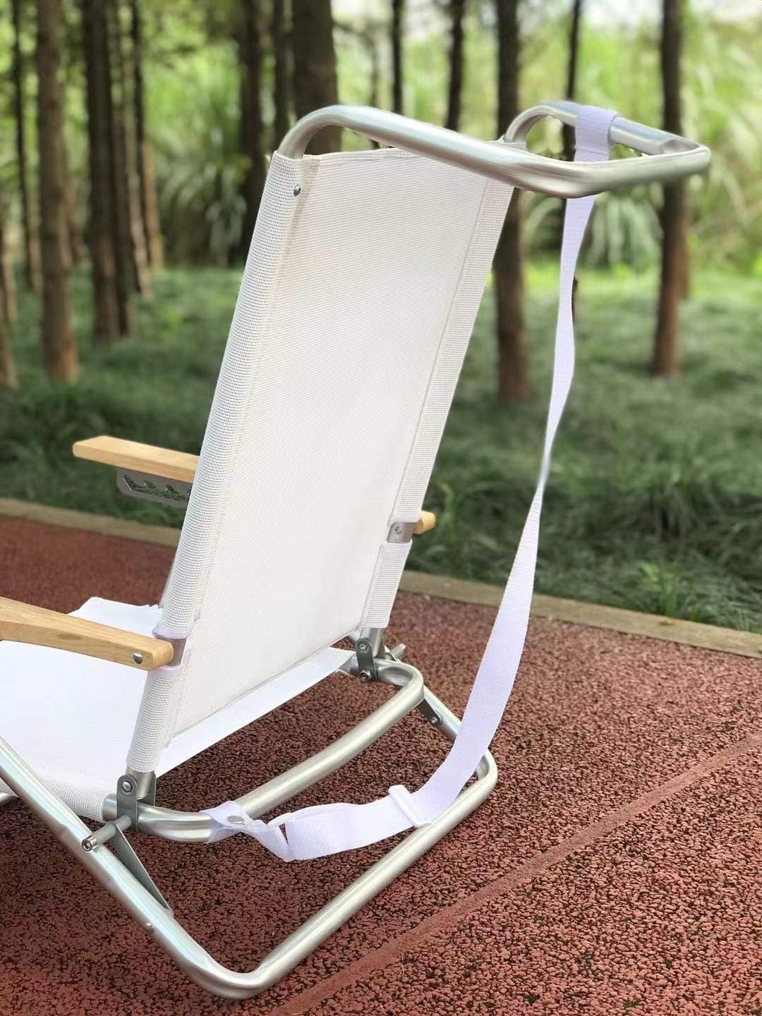 Amazon Chanodugリクライニングビーチチェア５ポジションホワイトフォールディングチェアローチェア Chanodug Outdoor チェア