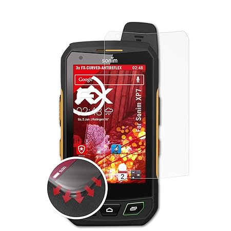 atFolix Schutzfolie passend für Sonim XP7 Folie, entspiegelnde und Flexible FX Displayschutzfolie (3X)