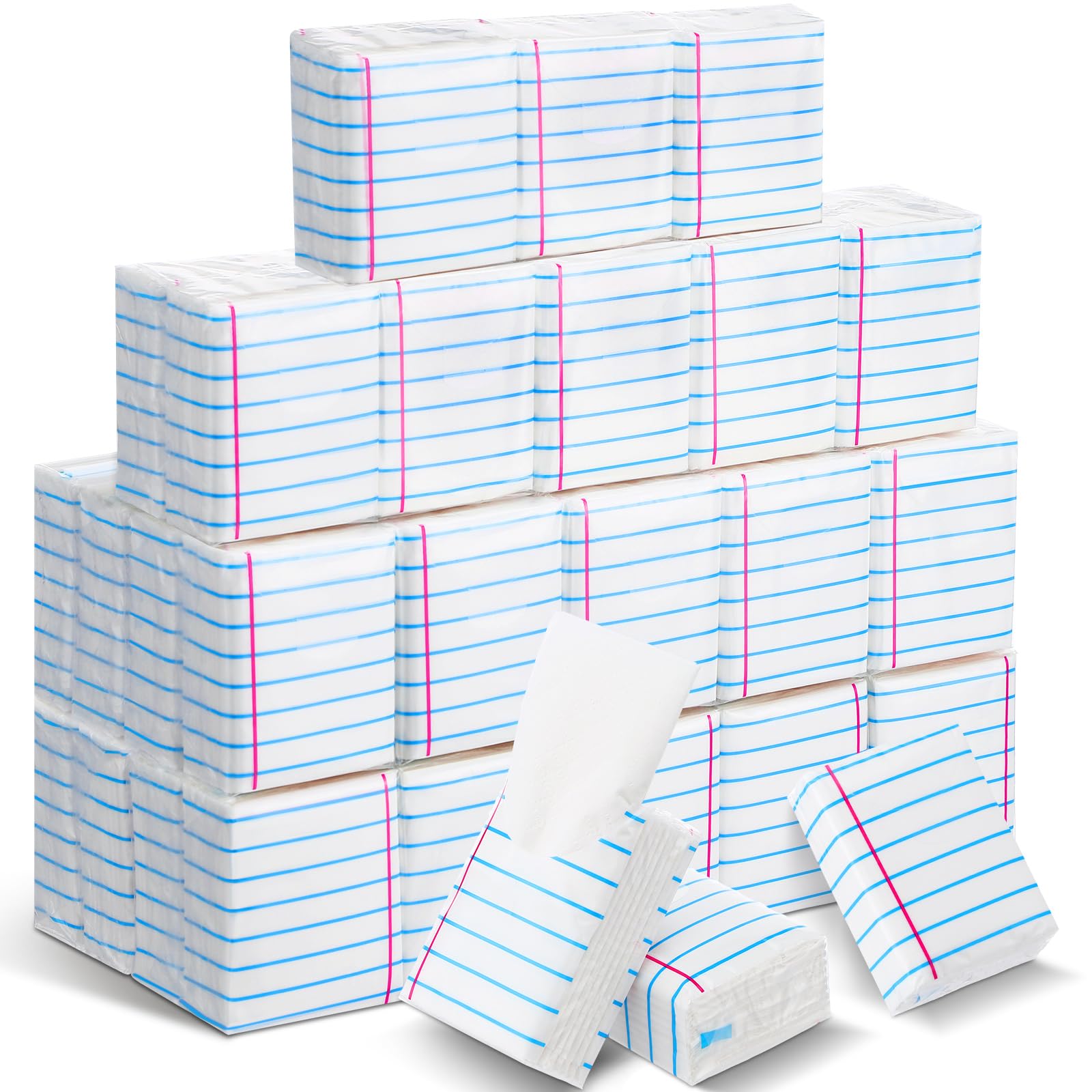 Photo 1 of Ctosree 50 Pack Classroom School Pocket Tissues Travel Packs Bulk 500 Sheet Small Notebook Tissues Pocket Packs 3 Ply Mini Travel Size Individual for Student Teacher (Classic)