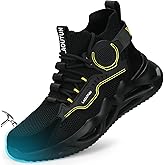 LAoutun Steel Toe Shoes for Men Work Shoes Safety Sneakers Comfortable Lightweight Puncture Proof Slip on Indestructible Construction Work Shoes