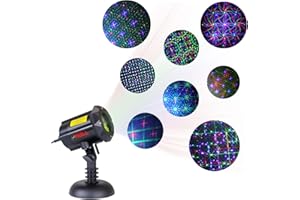 Motion 8 Patterns in 1 LEDMALL RGB Outdoor Garden Laser Christmas Lights with RF Remote Control and Security Lock