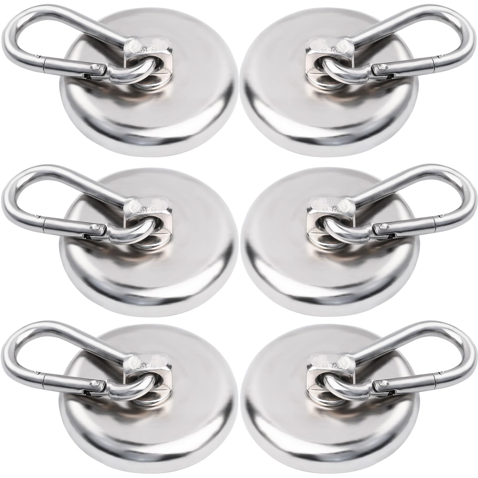 MIN CI Strong Magnets - Heavy Duty 42mm Neodymium Hooks 110lbs (50kg) for Cruise Cabins - 6 Pack