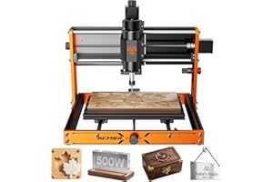 CNC Router Machine, ACMER Ascarva 3 S 500W CNC Milling Machine, Working Area 11.81” x 7.09” x 3.07” for Wood Plastic Metal Acrylic MDF Nylon Carving Cutting