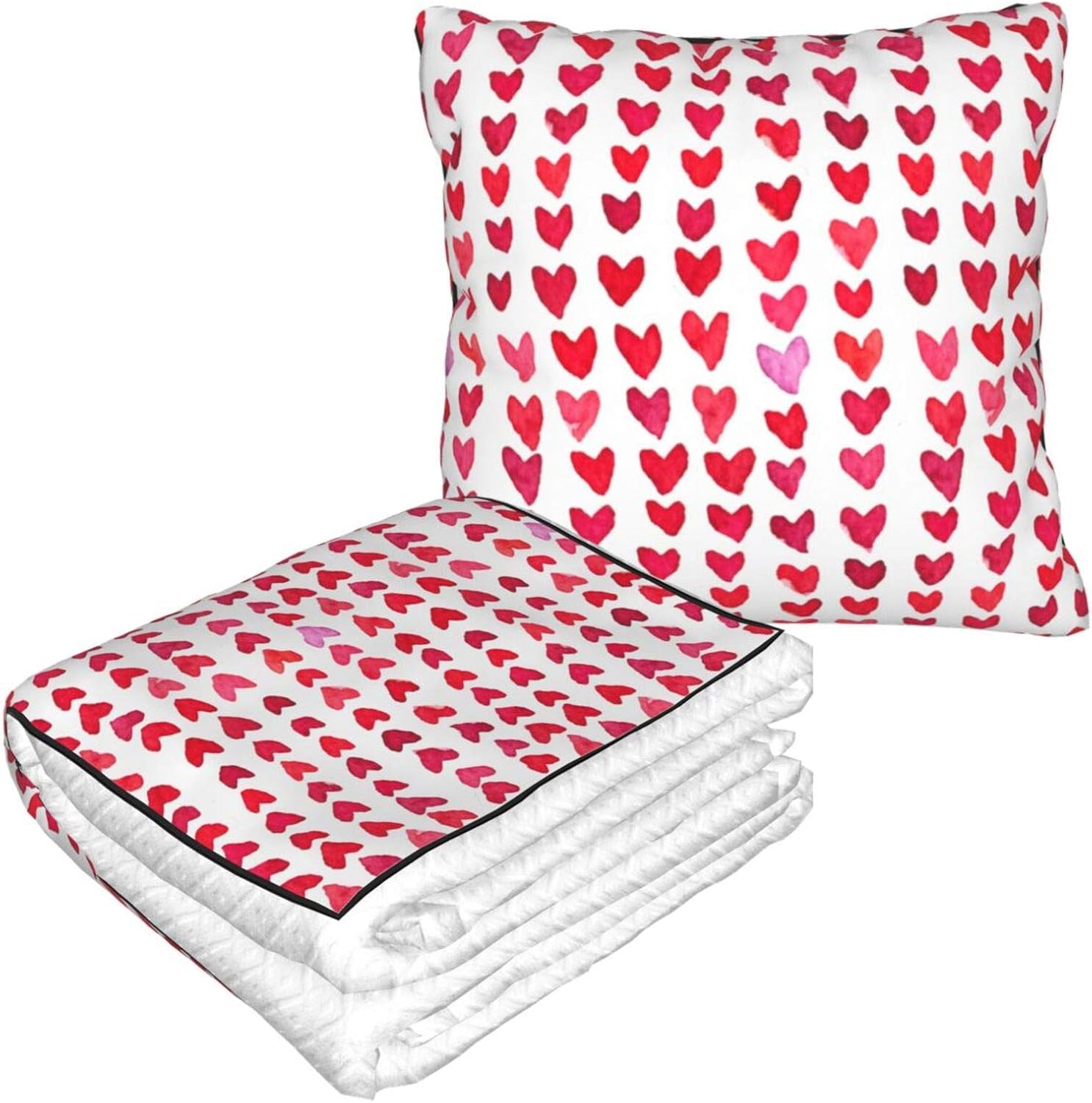 Travel Blanket and Pillow Premium Soft 2 in 1 Airplane Blanket，Brush