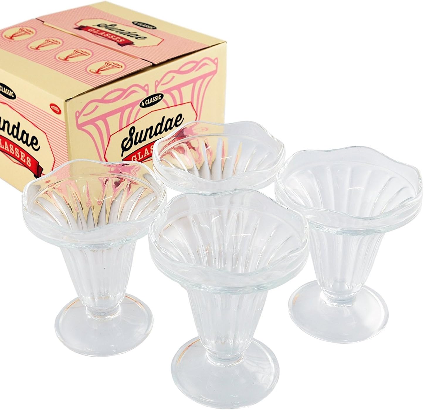 Set of 4 Classic Sundae Glasses Amazon.co.uk Kitchen & Home