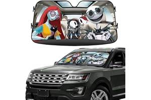 GENANY Nightmare Skeleton Family Horror Windshield Sun Shade for Car SUV Truck (55x30 inches), Scary Car Sun Shade Windshield, Car Shades for Front Windows, Horror Car Accessories
