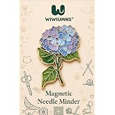 Magnetic Needle Minder for Cross Stitch,Needle Keeper for Embroidery | Hydrangea Needle Holder Magnet Sewing Needlepoint Accessories Stitching Accessory Gift for Stitchers and Crafters