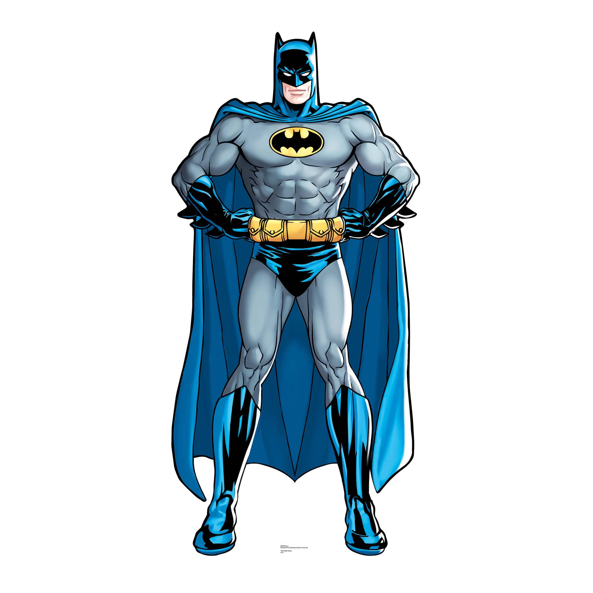 Star Cutouts SC637 Batman DC Comics Cardboard Cutout 195cm Blue/Grey Suit Yellow Logo – Ideal for Batman Birthdays & Displays