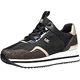 Michael Kors Women's Raina Trainer, Black/Brown, 6