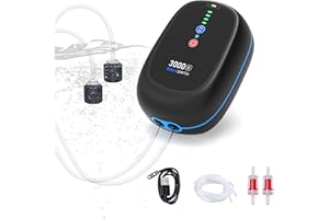 AQUASMITH Fishing Aerator Pump,Fish Tank air Pump IPX7 Waterproof, USB Magnetic Charging Aerator Pump, Multiple Airflow Settings, Suitable for Outdoor Fishing