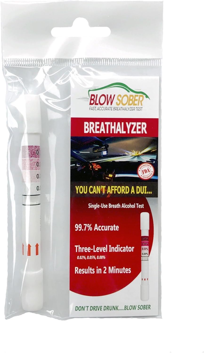 Blow Sober Disposable Breathalyzer (5Pack) Health