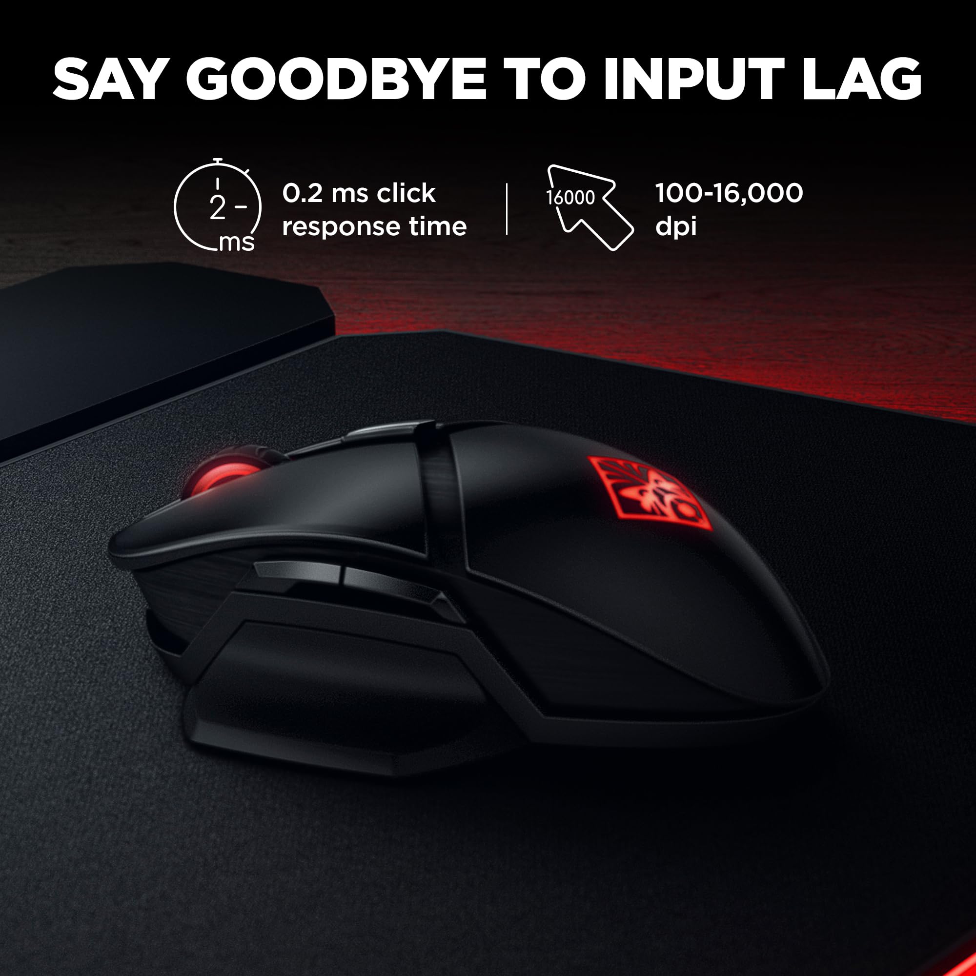 OMEN by HP Photon Wireless Gaming Mouse with Qi Wireless Charging, Programmable Buttons, Custom RGB, E-Sport DPI (6CL96AA)