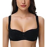 Arm Ma Demi Balconette Bra Underwire Half Push Up Cup Low Cut Balcony Sexy Bras for Women