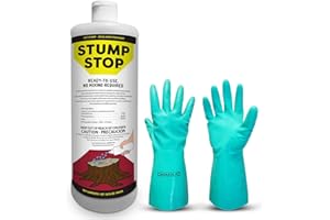 Stump Stop Ready to Use Herbicide Stump Remover - Stump Killer for Trees - Kill Poison Ivy and Poison Oak - Perfect Lawn Care - Available with Premium Quality Centaurus AZ Gloves - 32oz.