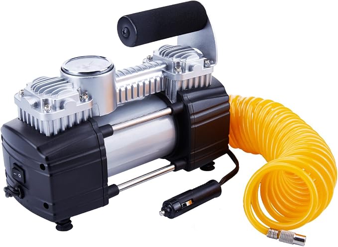 TIREWELL 12V Tire Inflator-Heavy Duty Double Cylinders Direct Drive Metal Pump 150PSI