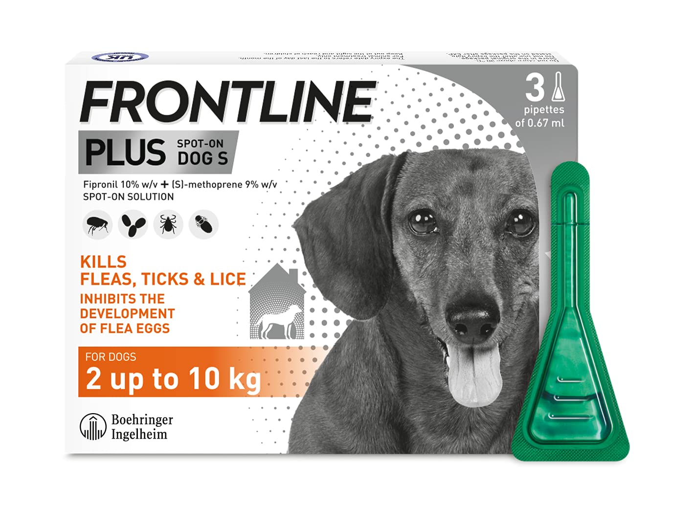 FRONTLINE Plus Flea & Tick Treatment for Small Dogs - 3 Pipettes