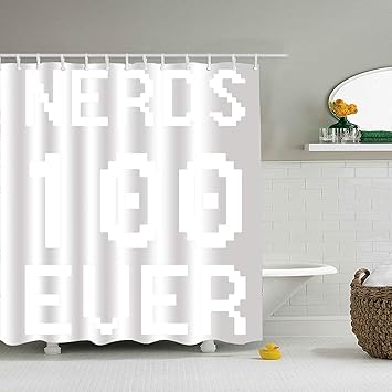 Amazon Com Xpniao Bathroom Shower Curtain Nerds 100 Coole Spruche