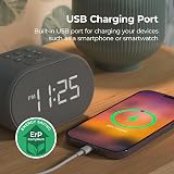 i-box Lite Alarm Clock Bedside FM Radio USB Charging 5 Display Dimmer Grey view 5