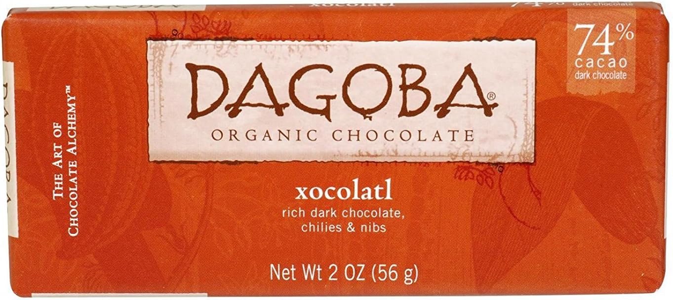Dagoba Organic Chocolate Bar - Dark Chocolate - 74 Percent Cacao - Xocolatl - 2 oz Bars - Case of 12