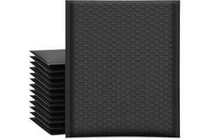 UCGOU Bubble Mailers 8.5x12 Inch Black 25 Pack Poly Padded Envelopes #2 Medium Mailing Opaque Packaging Postal Self Seal Waterproof Boutique Shipping Bags for Clothes Makeup Supplies