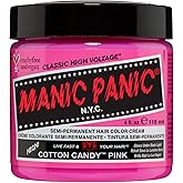 Manic Panic Semi Permanent Cotton Candy Pink Hair Dye, 4 oz | Soft Pastel Pink, Cool Undertones, Vegan, Ammonia-Free &amp; Cruelty-Free, Lasts 4-6 Weeks, Developer-Free