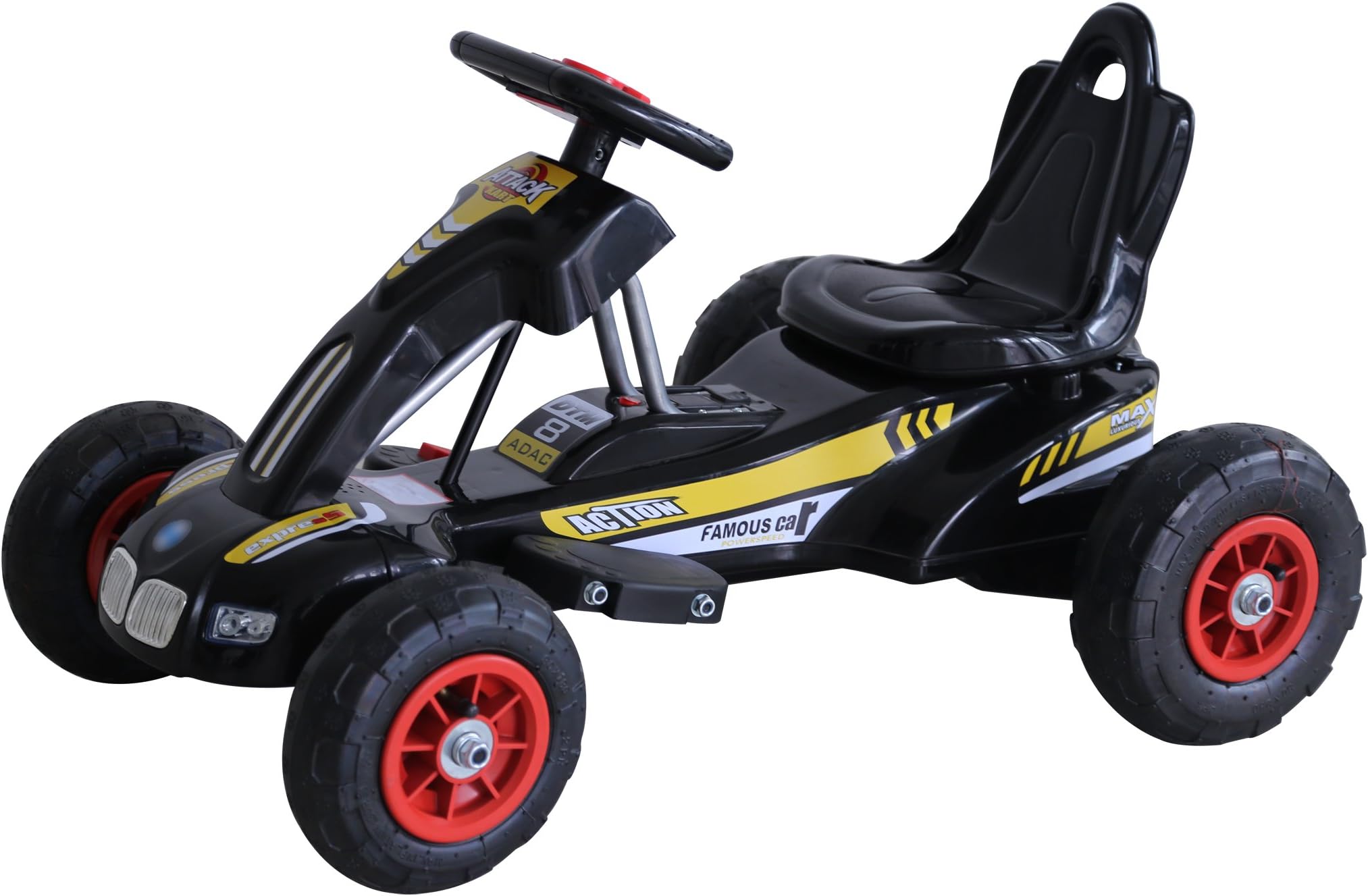 Go-Kart-Racing with Horn Music and Power Air Wheel Black