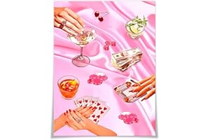 cupmod Retro Funny Poker Paint by Numbers for Adults, DIY Acrylic Paint by Numbers Kits on Canvas,Easy Watercolor Adults Paint by Number Kits for Gift 16x20inch