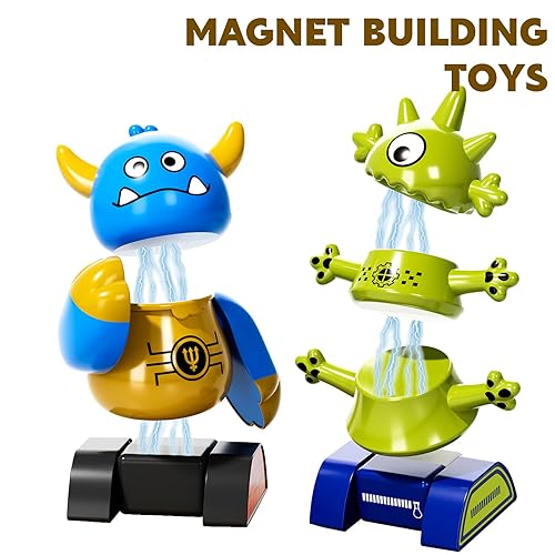 STEM Magnetic Robot Toys - Transformable Building Bots With Storage Box For Kids 3-8