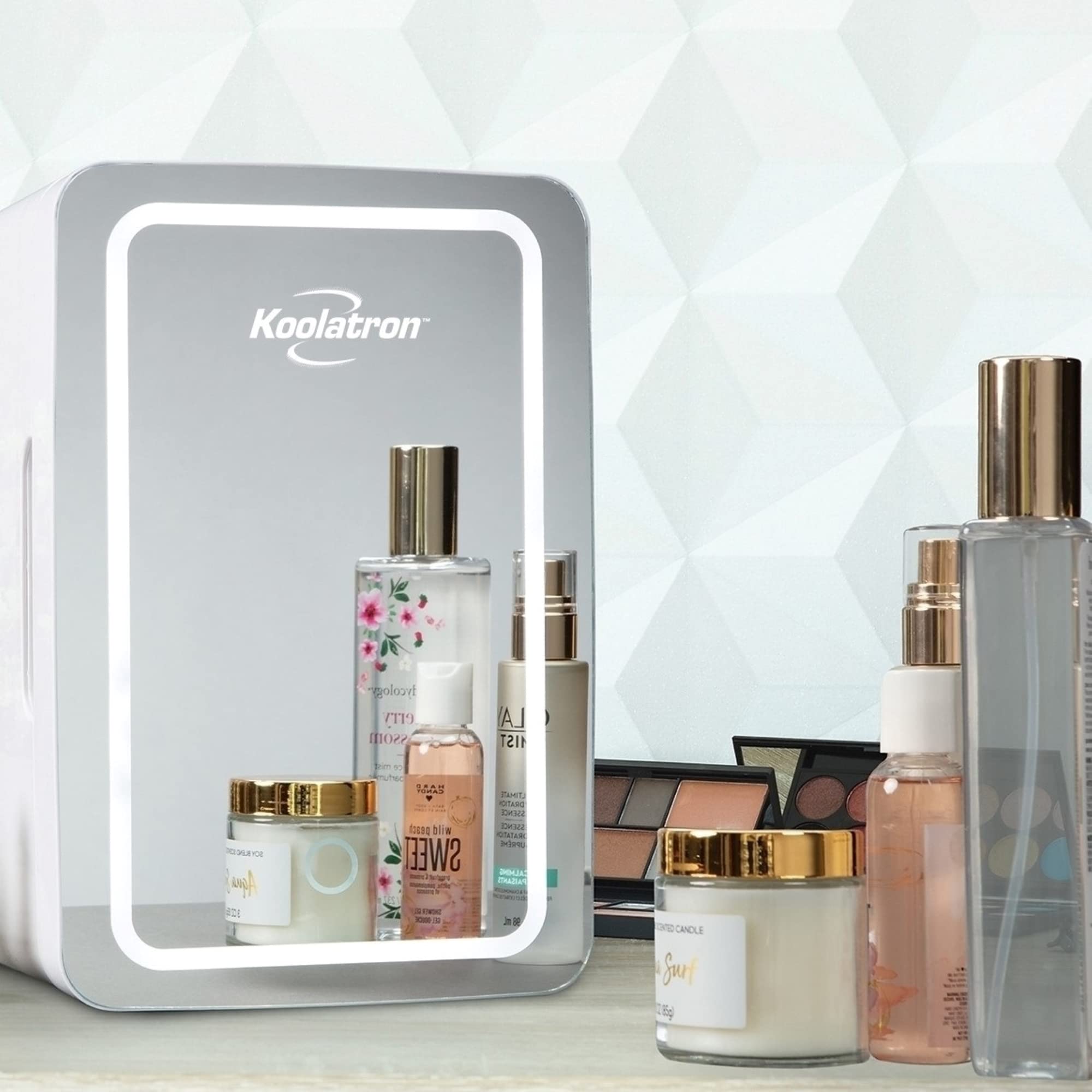 Koolatron Mini Fridge - 8 Can Refrigerator for Bedroom Office, Portable Table Top Beverage Cooler, 12V 110V Refrigerador For Drinks, Soda, Wine Use In Car, Dorm, Outdoor, patio